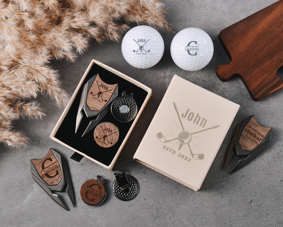 Personalized Groomsmen Golf Sets Unique Groomsmen Gifts, Lawn Tools and Ball Markers Perfect