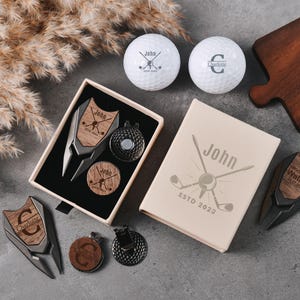 Personalized Groomsmen Golf Divot Tool Set: Custom Ball Marker Gift