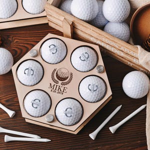 Gepersonaliseerd displayrek voor golfballen: gepersonaliseerde cadeaus voor mannen, displayrek voor golfballen, unieke golfcadeaus, aanpasbaar