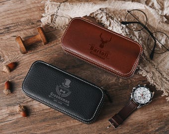 Personalized Leather Watch Box: Custom Groomsmen Gift