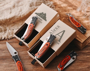 Custom Folding Pocket Knife - A Unique Personalized Gift for Your Boyfriend or Husband - Perfect for Hunting, Camping and Everyday Use