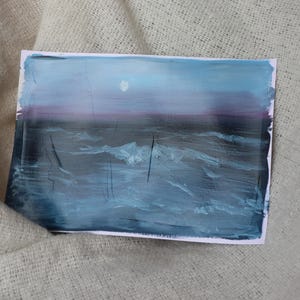 Original oil painting seascape sunset