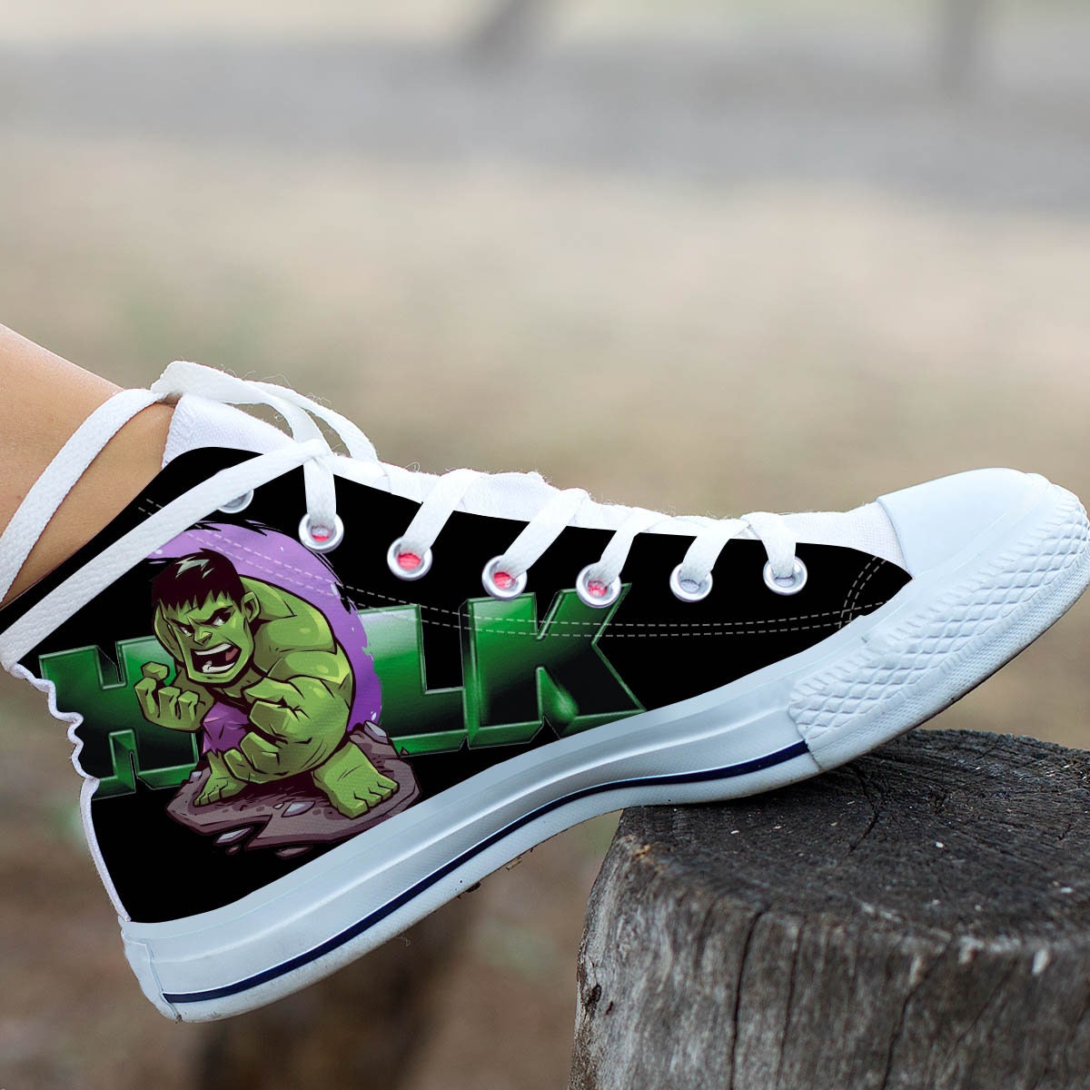 Hulk Custom Canvas Shoes The Incredible Hulk Canvas Hightop | Etsy