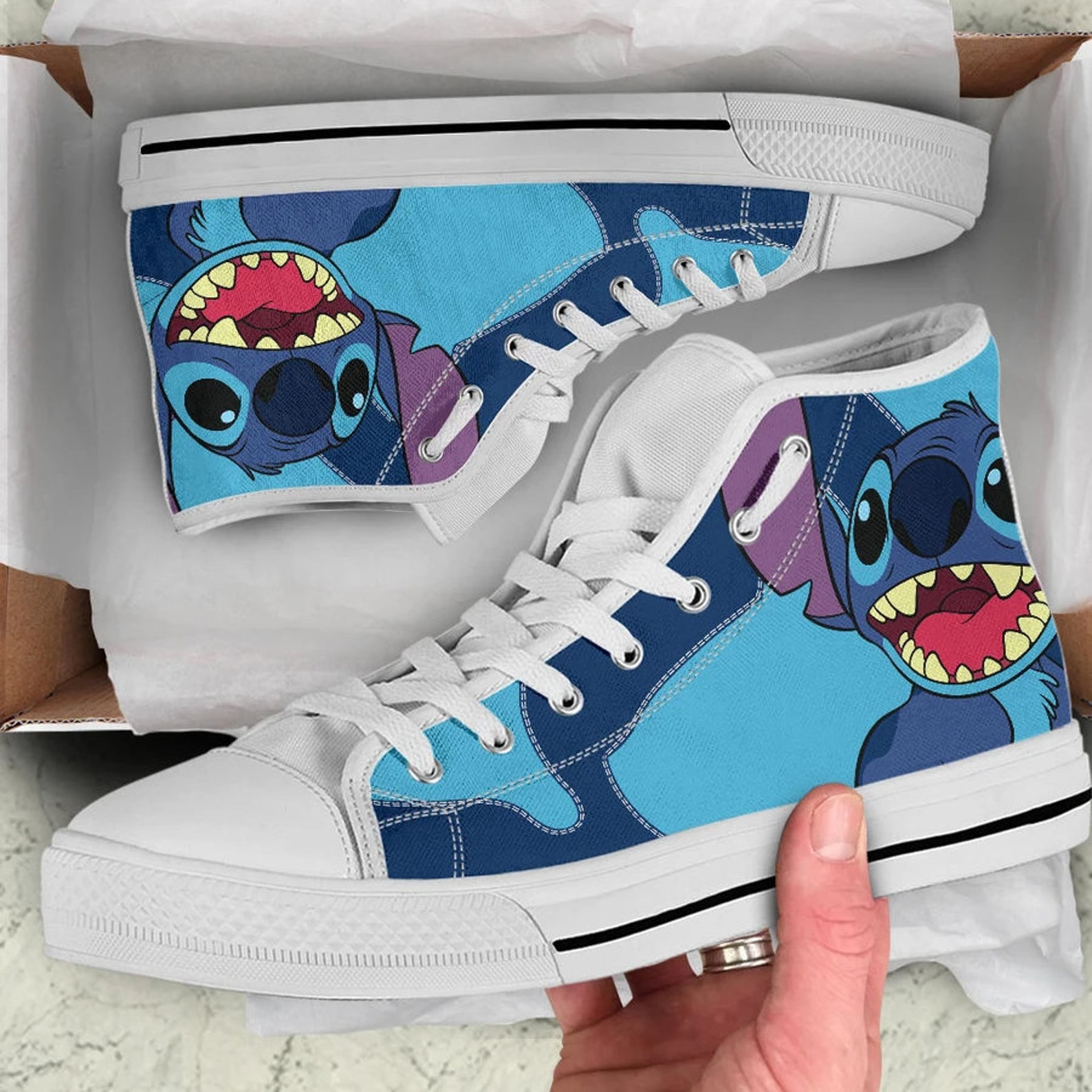 Lilo and Stitch Canvas Shoes Stitch Canvas Hightop Stich Etsy