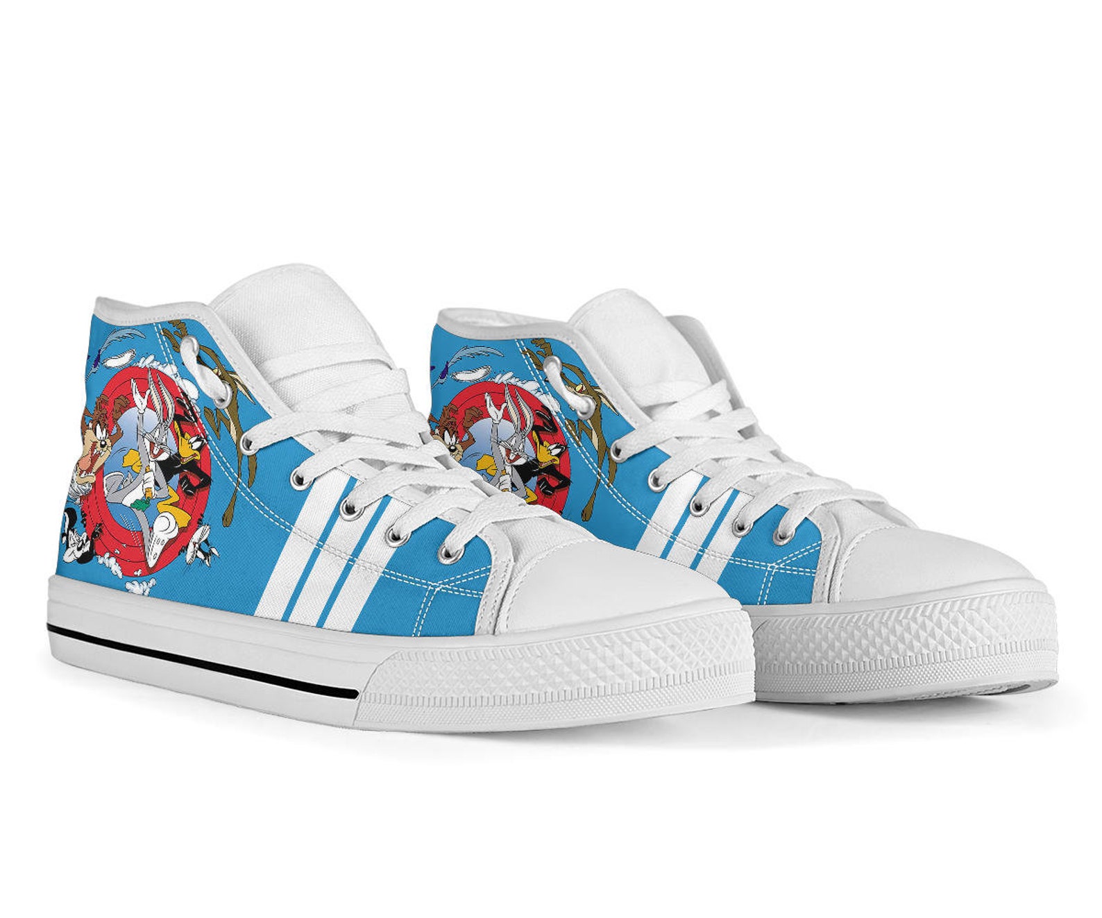 Looney Tunes Custom Canvas Shoes Bugs Bunny Canvas Hightop Etsy