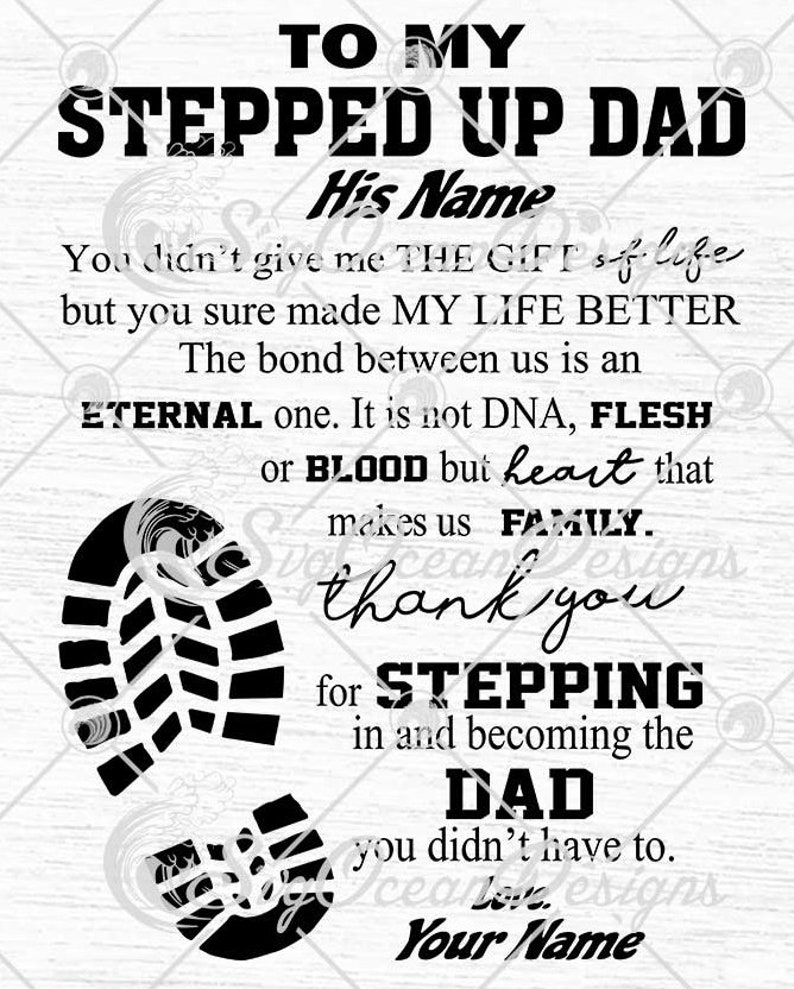 To My Stepped up Dad Svg, to My Amazing Step Dad Svg for Father’s Day ...