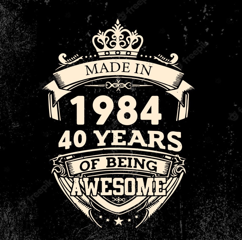 Hecho en 1984 40 años de ser impresionante svg, cumpleaños vintage