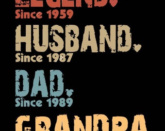 Personalized Legend Husband Dad Grandpa Svg, Father’s Day Svg, New Grandpa New Father Svg