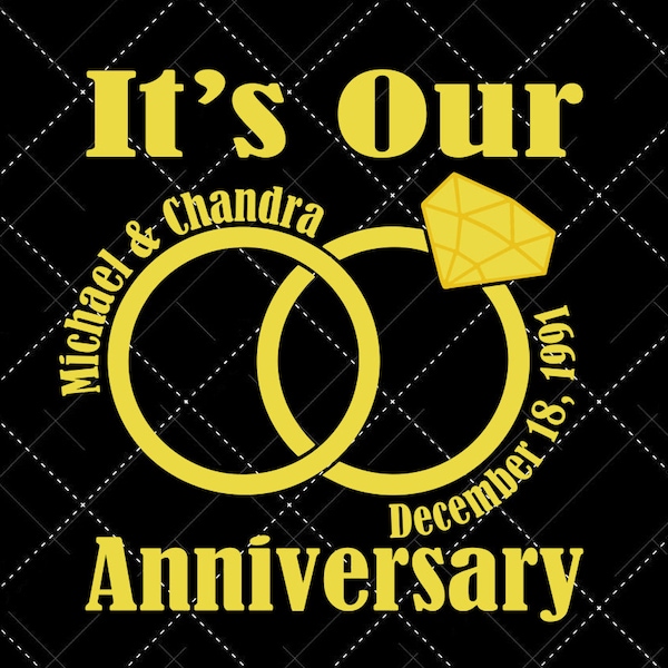 It’s Our Anniversary Svg, Michael & Chandra Svg, Custom Name, Date Svg, Birthday, Valentine's Day