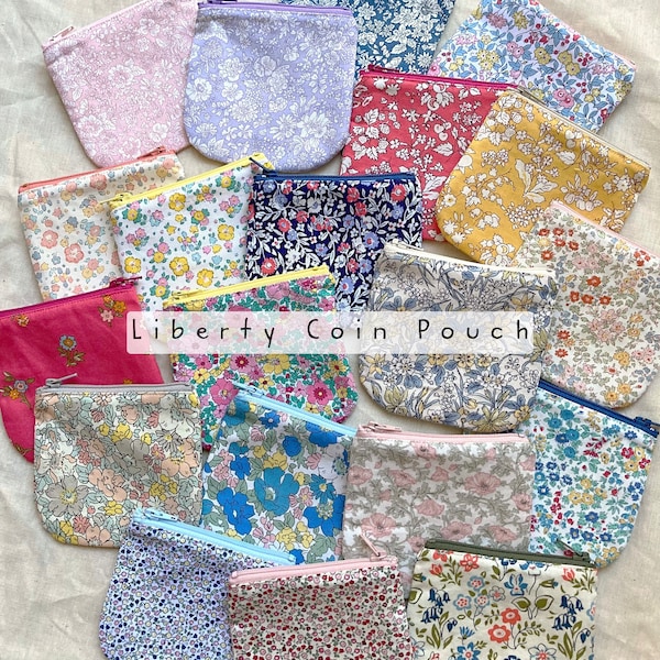 Liberty Coin Pouch/ Liberty Coin Purse/ Liberty Zipper Pouch/ Flower Print Pouch/ Flat Pouch/ liberty mini pouch/Great For Gift/ Handmade