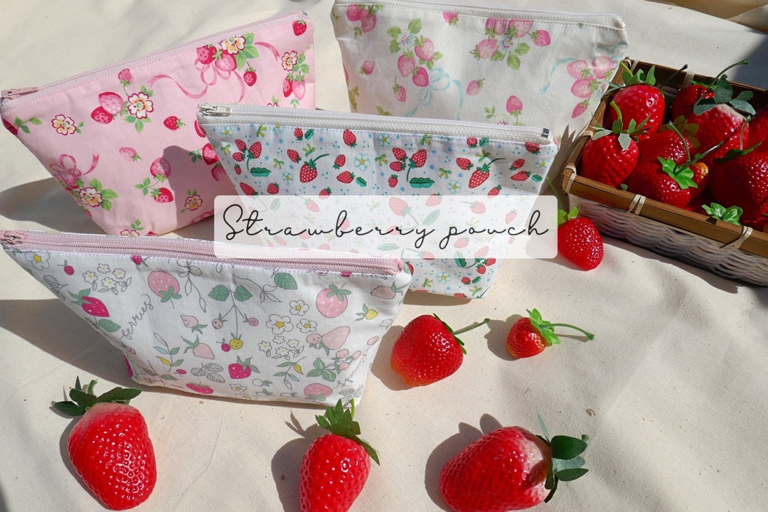 Strawberry Pouch strawberry Makeup Pouch Strawberry Makeup - Etsy