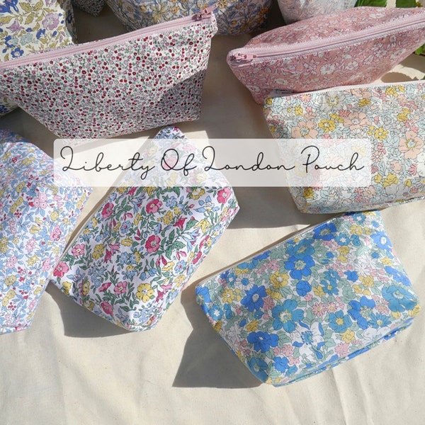 Liberty Of London Pouch, Floral pouch,liberty Makeup Pouch, Liberty Zipper pouch, Floral makeup bag,floral makeup pouch ,cotton,Handmade