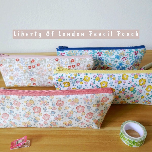 Liberty Of London Pen Pouch, Floral Pouch, Liberty Pencil Case, Liberty Zipper Pouch, Floral Pen case,Floral pencil pouch,cotton,Handmade