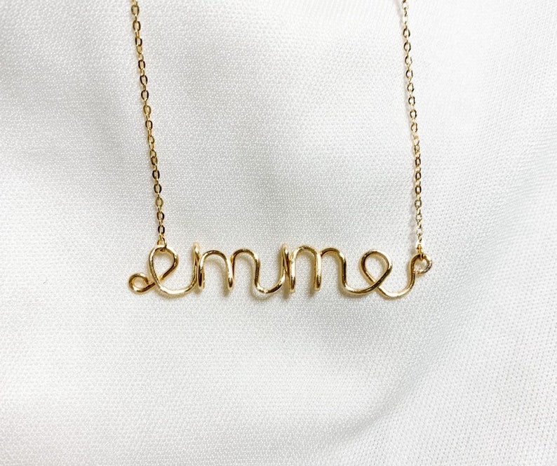 Personalized Wire Name Necklace 16k Gold Plated Custom Wire Etsy