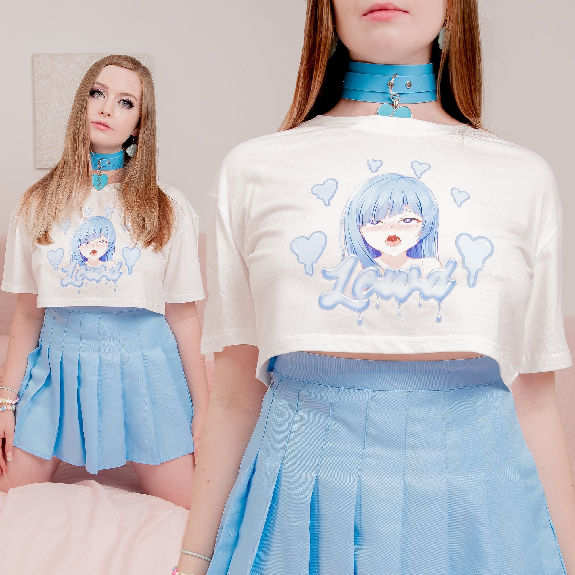 UwU Girl Crop Top Ahegao Gesicht Sexy Cosplay Gamer Girl | Etsy