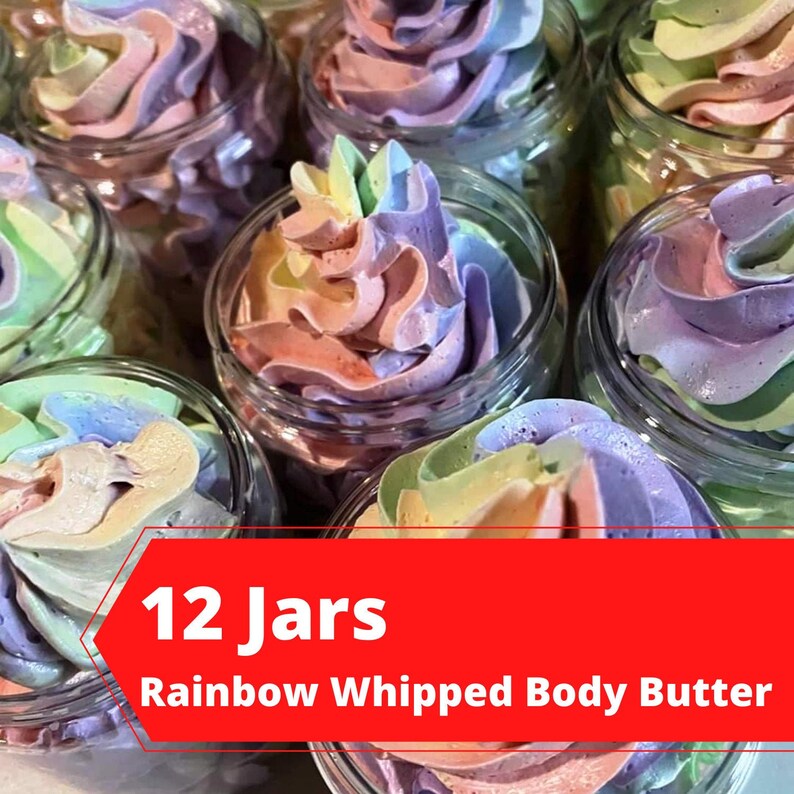 Rainbow Pastel Whipped Body Butter 12 Jars Choice Of Scent Etsy