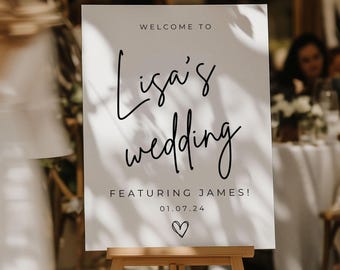Cartello di benvenuto personalizzato per la sposa con il nome dello sposo - Decorazione moderna e divertente per l'ingresso della cerimonia