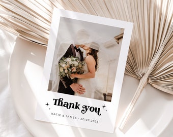 Thank You Cards Wedding, Wedding Thank You Cards With Photo, Retro Wedding Thank You Cards, Thank You Cards With Envelopes.