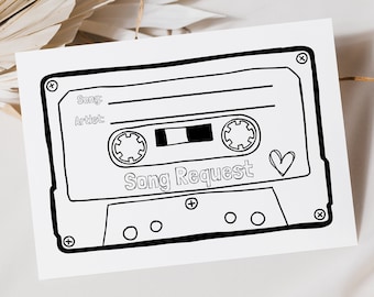 Cassette Tape Wedding Song Request Cards (Digital Download)