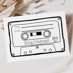 Cassette Song Request Cards, Wedding Song Request,  Printable Wedding Song Request