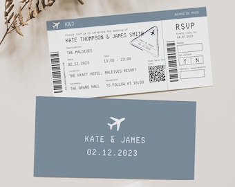 Airline Ticket Wedding Invitation Boarding Pass Invitation Ticket ...