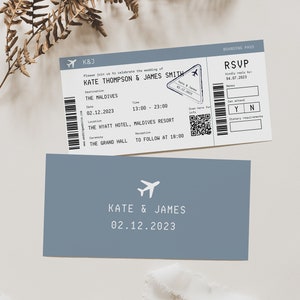 Boarding Pass Wedding Invitation, Destination Wedding Invitation, Ticket Invitation