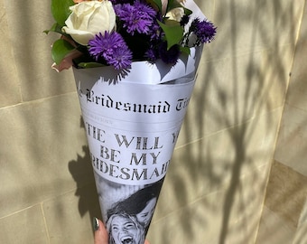 Modello di giornale per la proposta di matrimonio della damigella d&#39;onore: design Canva personalizzabile (download digitale)