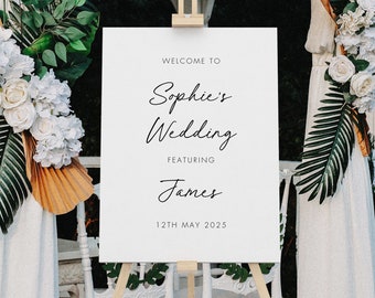 Bride's Wedding Welcome Sign, Featuring The Groom Welcome Sign, Minimalist Welcome Sign