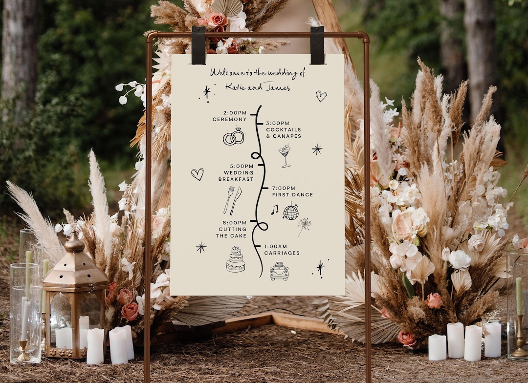 Whimsical Order of the Day Sign: Customizable Doodle Timeline for ...