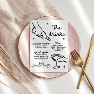 Menú de bebidas dibujado a mano, Menú de bebidas dibujado a mano, Menú garabateado,