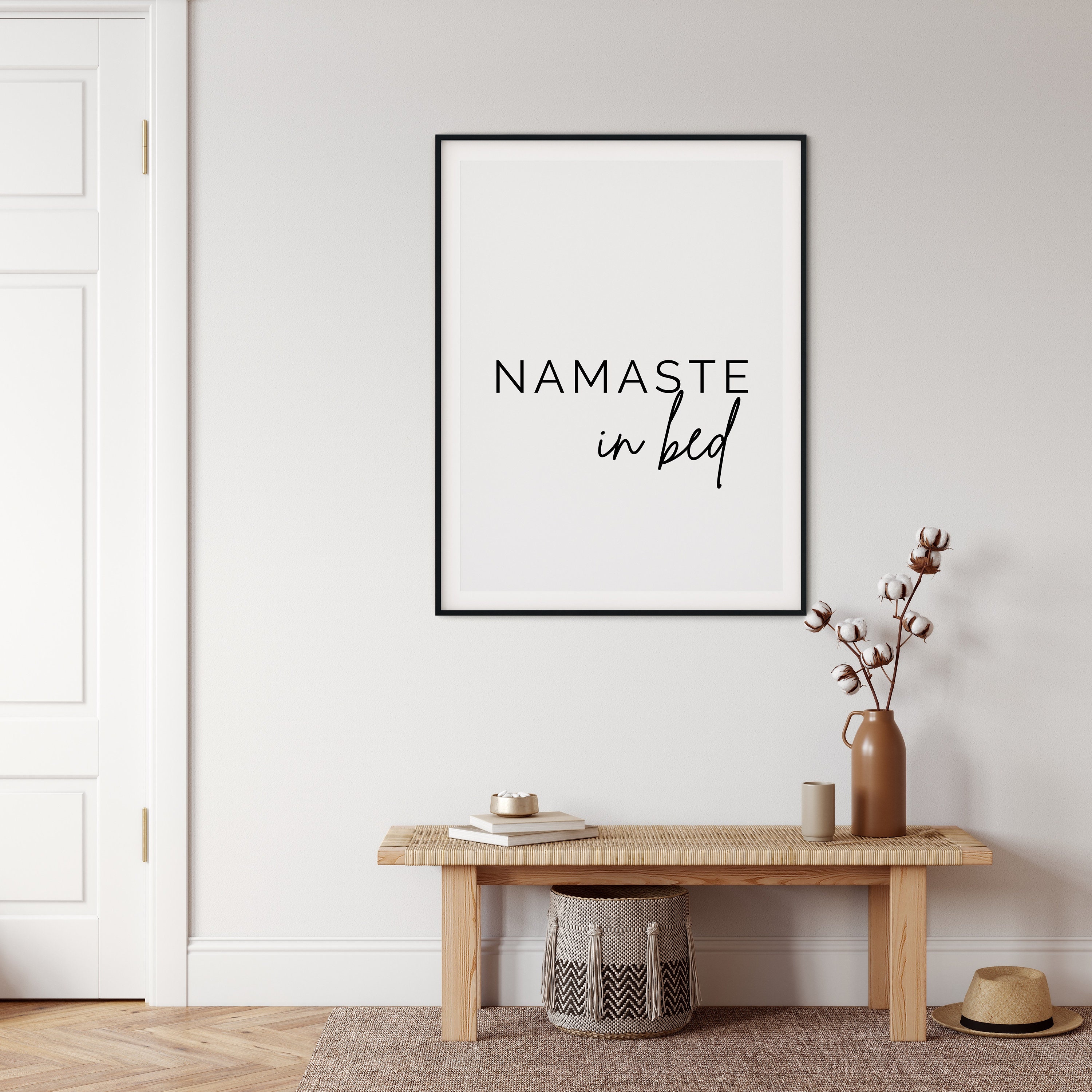 Namaste In Bed Print Printable Bedroom Decor DIGITAL | Etsy