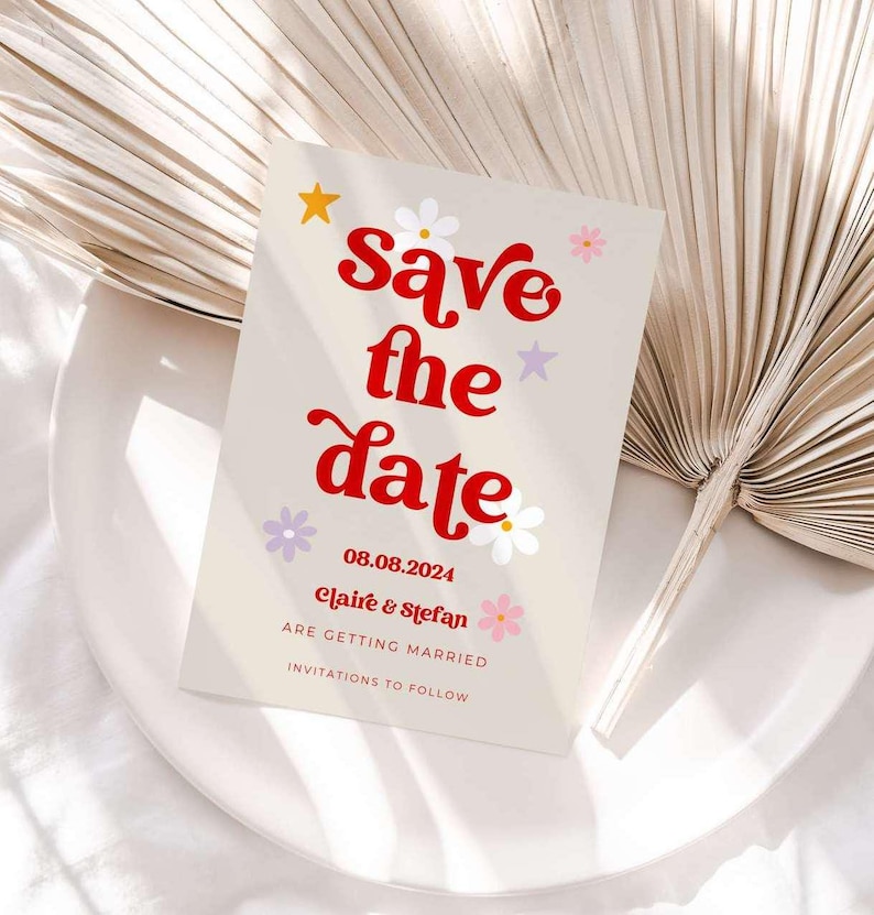 Retro Save The Dates, Retro Wedding Invites, Vintage Save The Dates, Wedding Save The Dates image 1