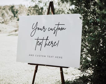 Letrero de bienvenida moderno, letrero de boda personalizado, letrero de boda a medida