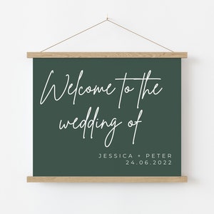 Emerald Green Wedding Welcome Sign Simple Modern Wedding - Etsy