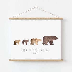 Personalised Bear Print, Bear Family Print, Family Valentines Gift, Gift for Parents, Gift for Grandparents image 4