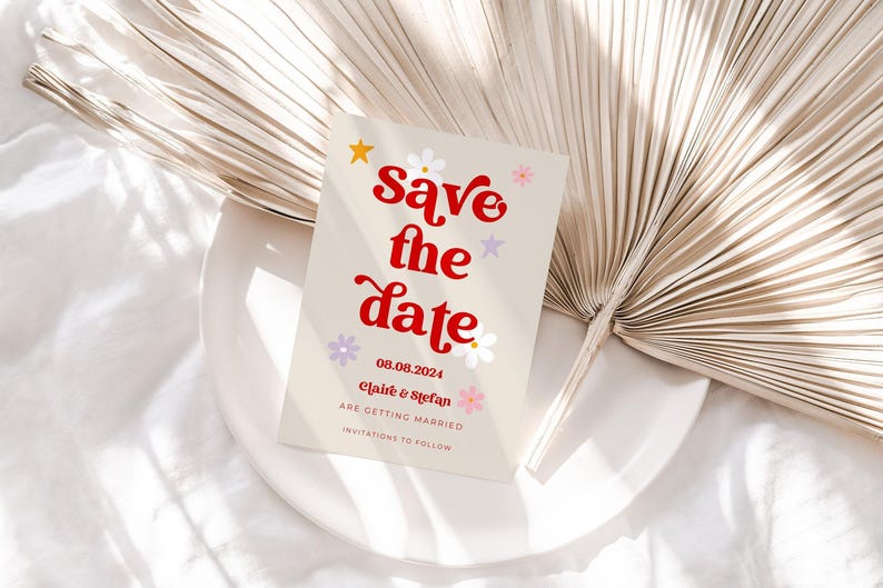 Retro Save The Dates, Retro Wedding Invites, Vintage Save The Dates, Wedding Save The Dates image 2