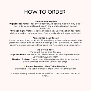 a white poster with the words how to order