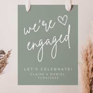 Sage Green Engagement Welcome Sign, Engagement Party Sign, Engagement Foam Sign