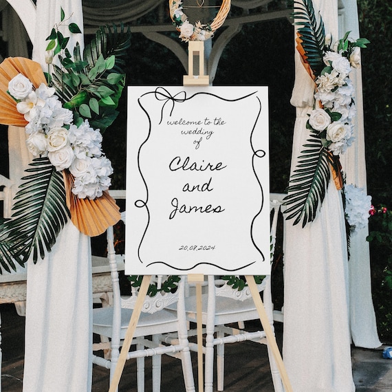 【受注製作品】Wedding Welcome Board Arched Wedding Welcome Sign With Photos: Elegant Party Decor