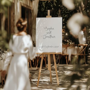 Skurriles Hochzeitsschild, handgeschriebenes Hochzeit Willkommensschild, Boho Hochzeitsschild