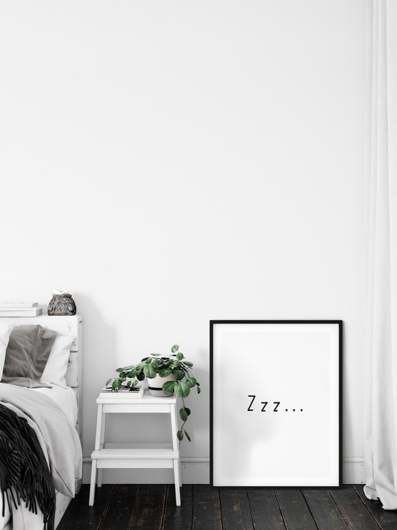 Zzz Sleep Wall Print Printable Bedroom Decor DIGITAL Etsy