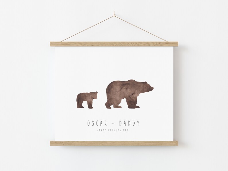 Personalised Bear Print, Bear Family Print, Family Valentines Gift, Gift for Parents, Gift for Grandparents image 5