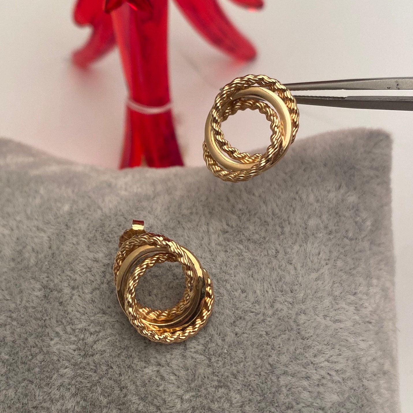 14k knot Earring Etsy