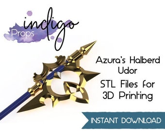 Azura's Axe Udor 3D Print Files Fire Emblem Heroes Azura Axe Prop STLS, Azura Cosplay Lance Fire Emblem Fates Cosplay