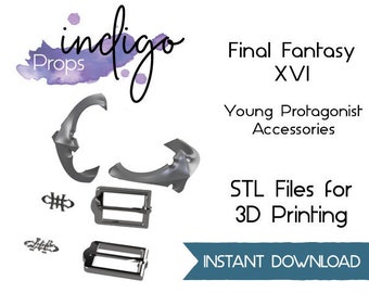 FFXVI Protagonist Accessory Kit Stl 3D Print Files, FFXVI Protagonist Cosplay, Final Fantasy 3d Model, FF16 Cosplay