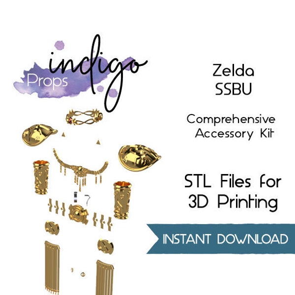Princess Zelda, Super Smash Bros Ultimate, SSBU - Full Accessory Kit, 3D Printing STL Files