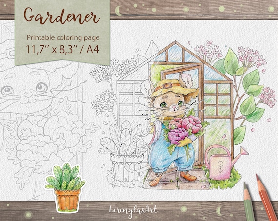 Gardener fantasy coloring pages for kids printable coloring