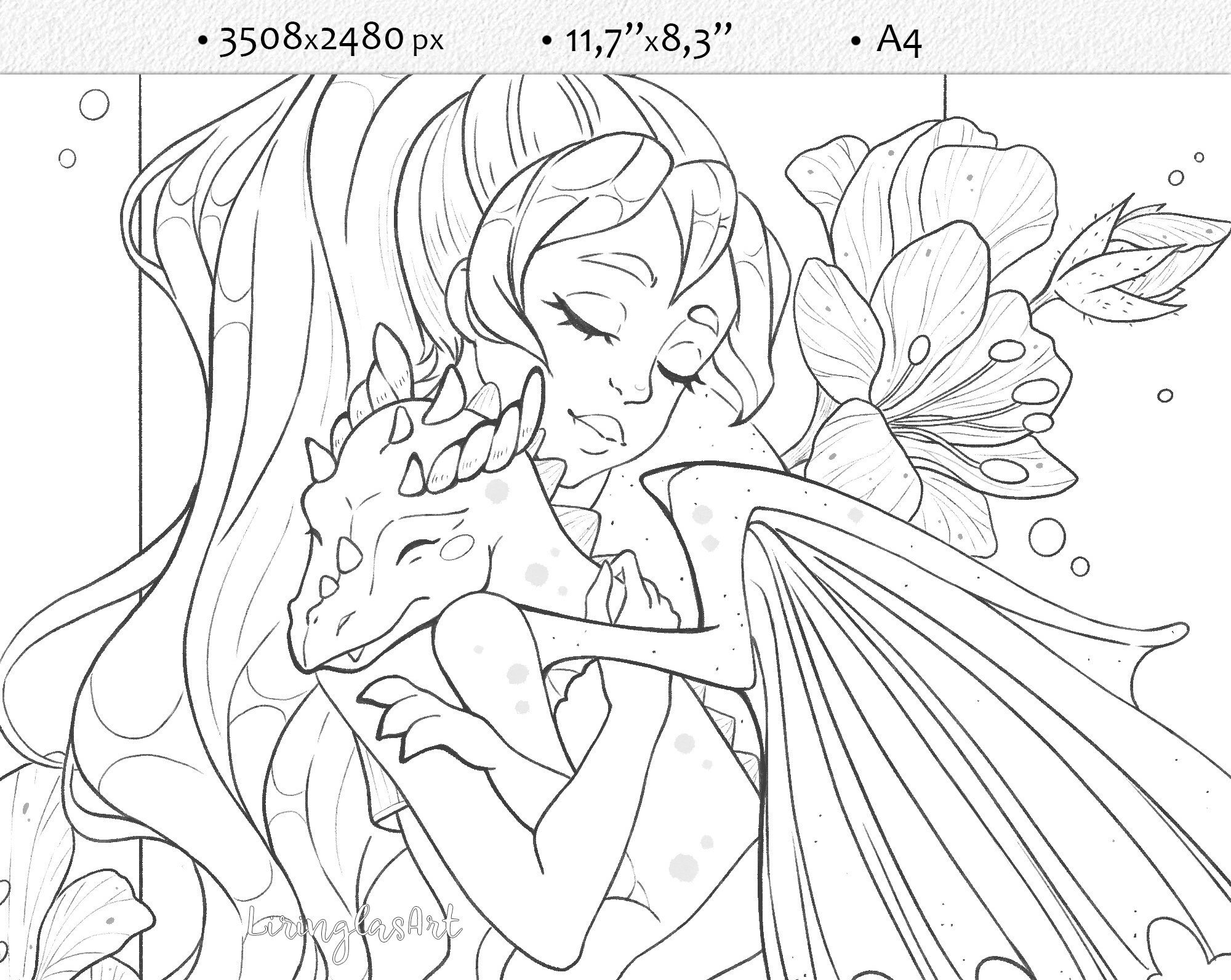 Free Coloring Pages Dragon Girl - Coloring Pages