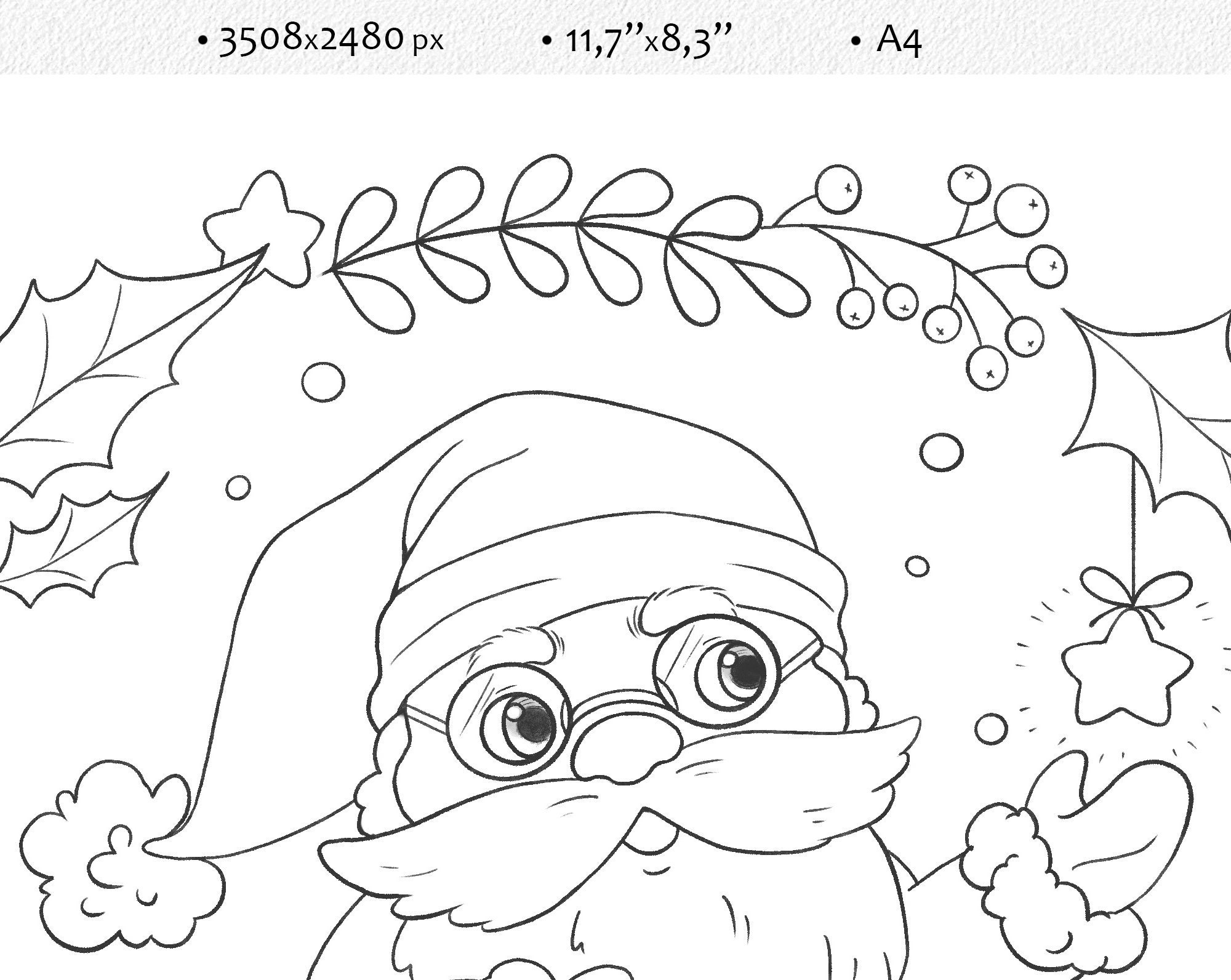 Christmas coloring page for kids printable coloring books for | Etsy