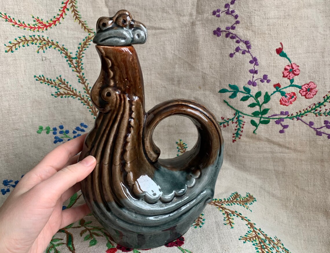 Ancient Ukrainian Ceramic Sculpture One Rooster Animals Birds Etsy